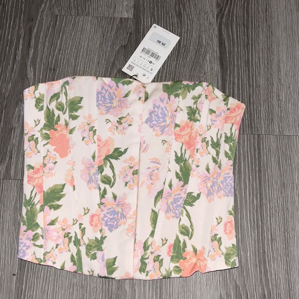 Zara Corset Top Floral Size Small